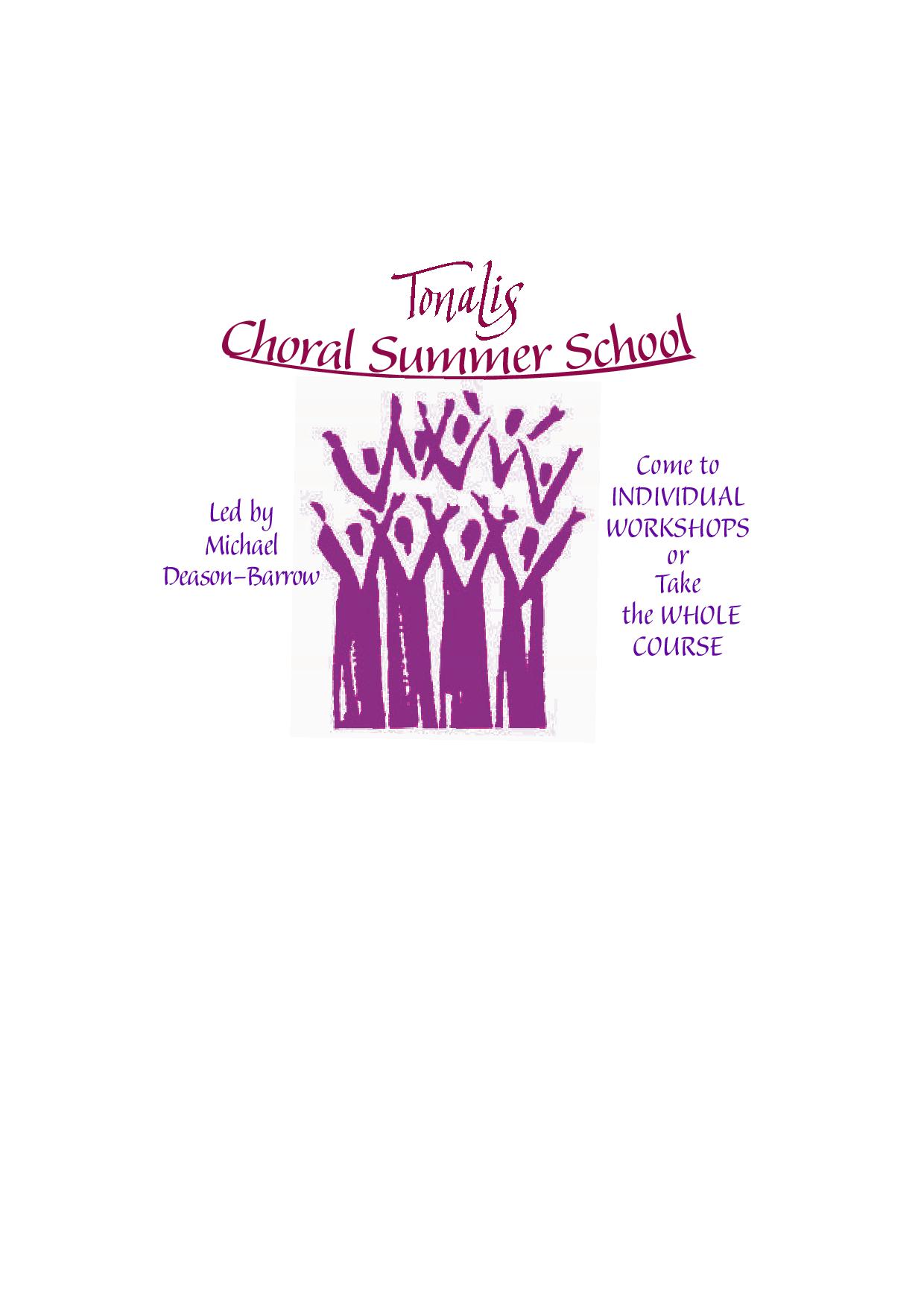 GLOUCESTERSHIRE - Tonalis CHORAL SUMMER SCHOOL: Open Doors into Choral Styles & 