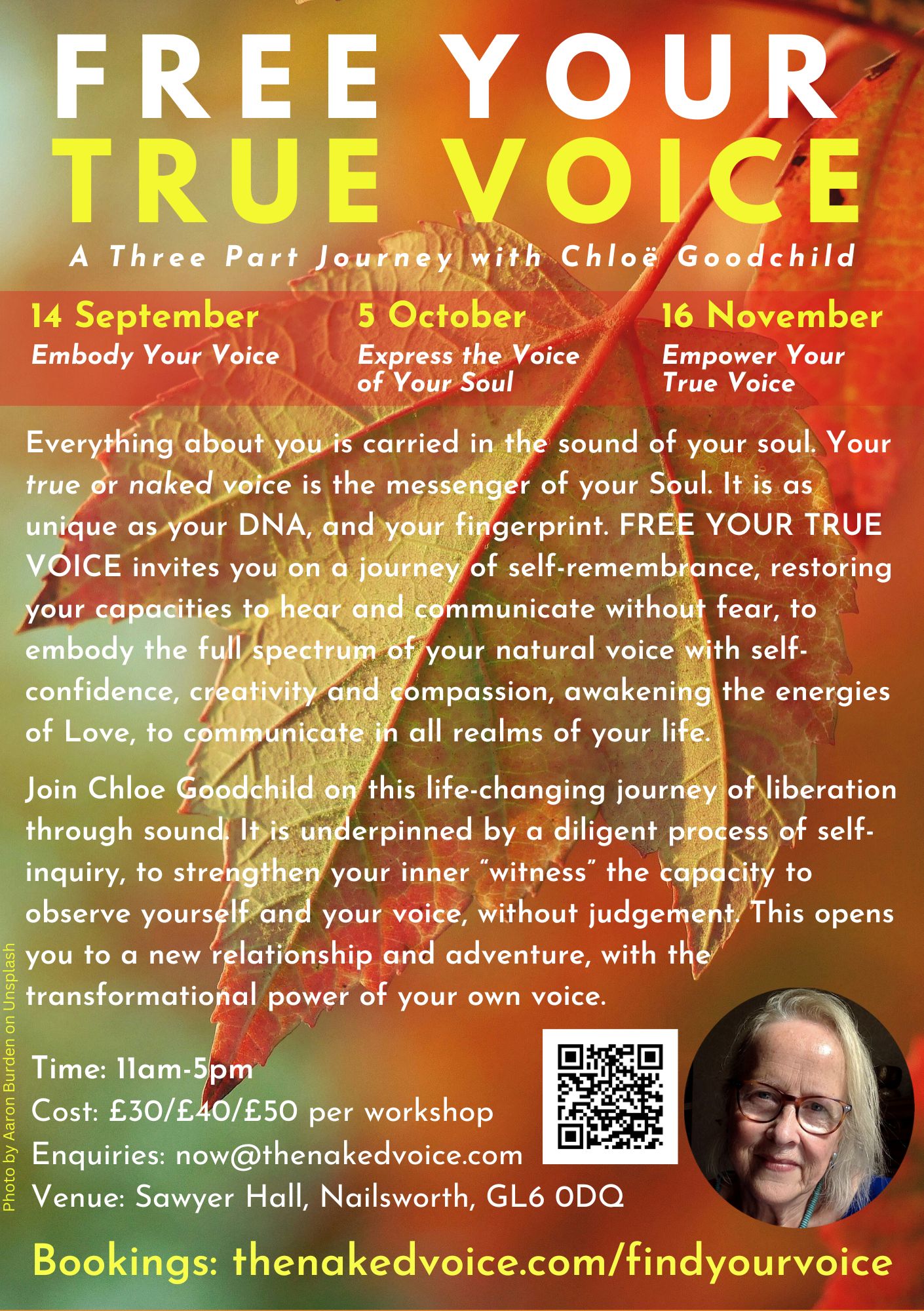 GLOUCESTERSHIRE - Free Your True Voice Workshops with Chloe Goodchild